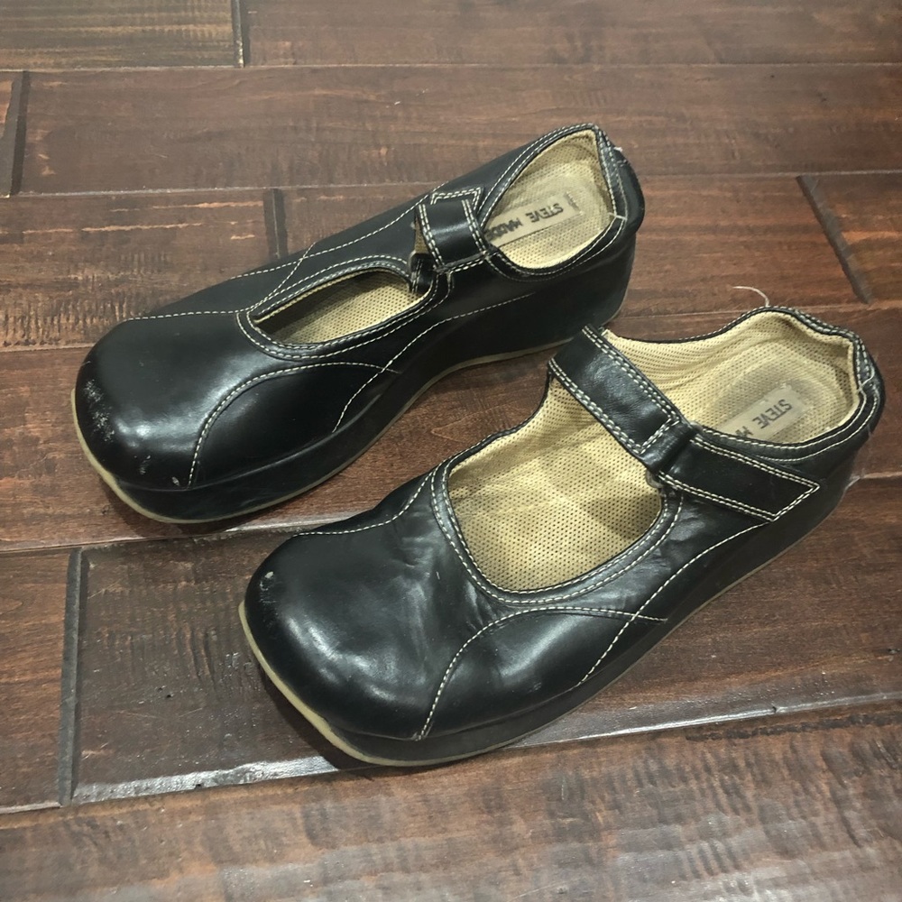 Vintage 90s Steve Madden leather slide clogs